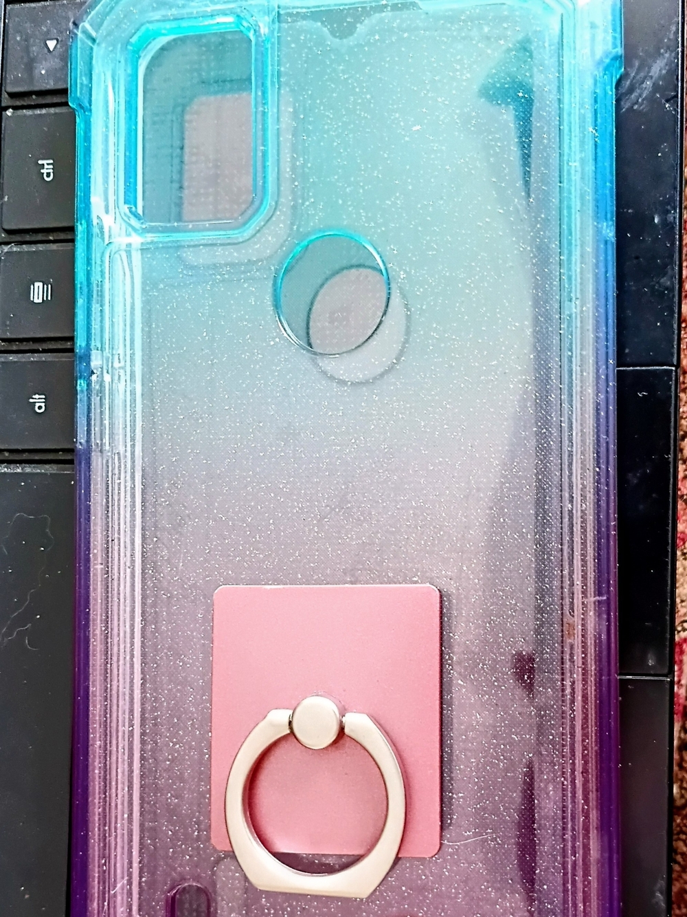 Iridescent Cricket Icon 5 Phone Case w/ Ring Holder - Purple/Blue
